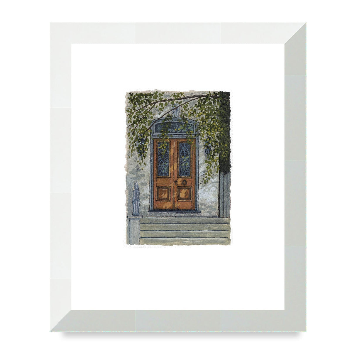 The Mayfair Framed Fine Art Print with Faux Deckled Edge  | 20 x 25 cm / 8 x 10 inches | Natural Frame 