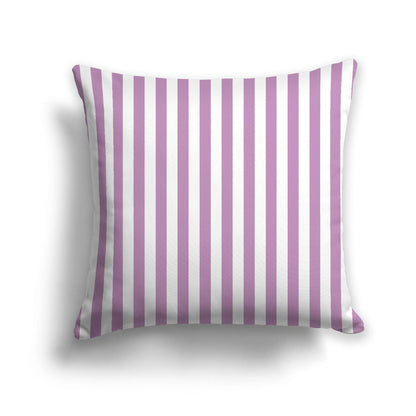 Off-White Cotton Canvas Cushion Covers with Mauve Bars on Front, CACU-CC-1360-051