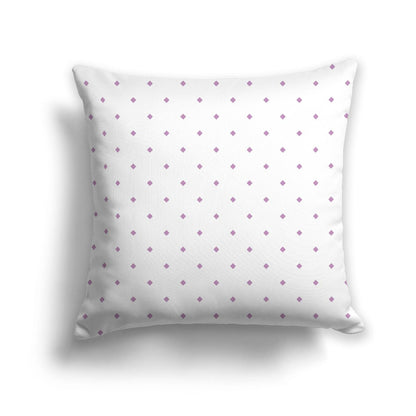 Off-White Cotton Canvas Cushion Covers with Mauve Diamonds on Front, CACU-CC-1360-101