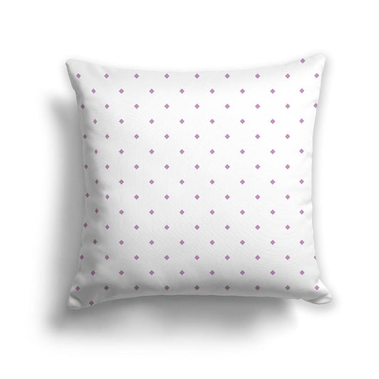 Off-White Cotton Canvas Cushion Covers with Mauve Diamonds on Front, CACU-CC-1360-101