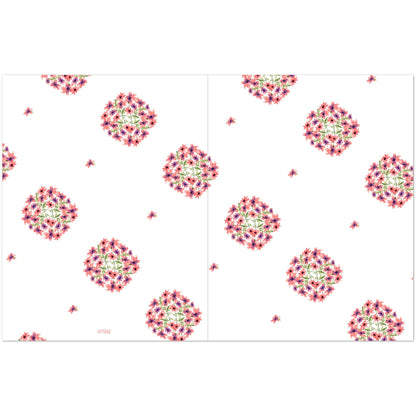 Coral Bloom — Fine Art Watercolor Note Cards with Medium Coral-Pink Floral Pattern, Blank Inside, Pack of 10 with Envelopes #NCNA-1343