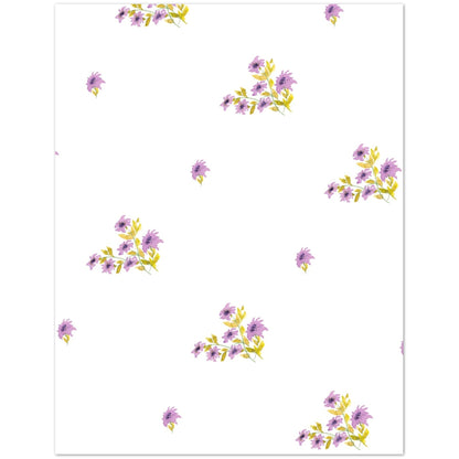 Mauve Bloom — Fine Art Watercolor Note Cards with Medium Mauve Floral Pattern, Blank Inside, Pack of 10 with Envelopes #NCNA-1363