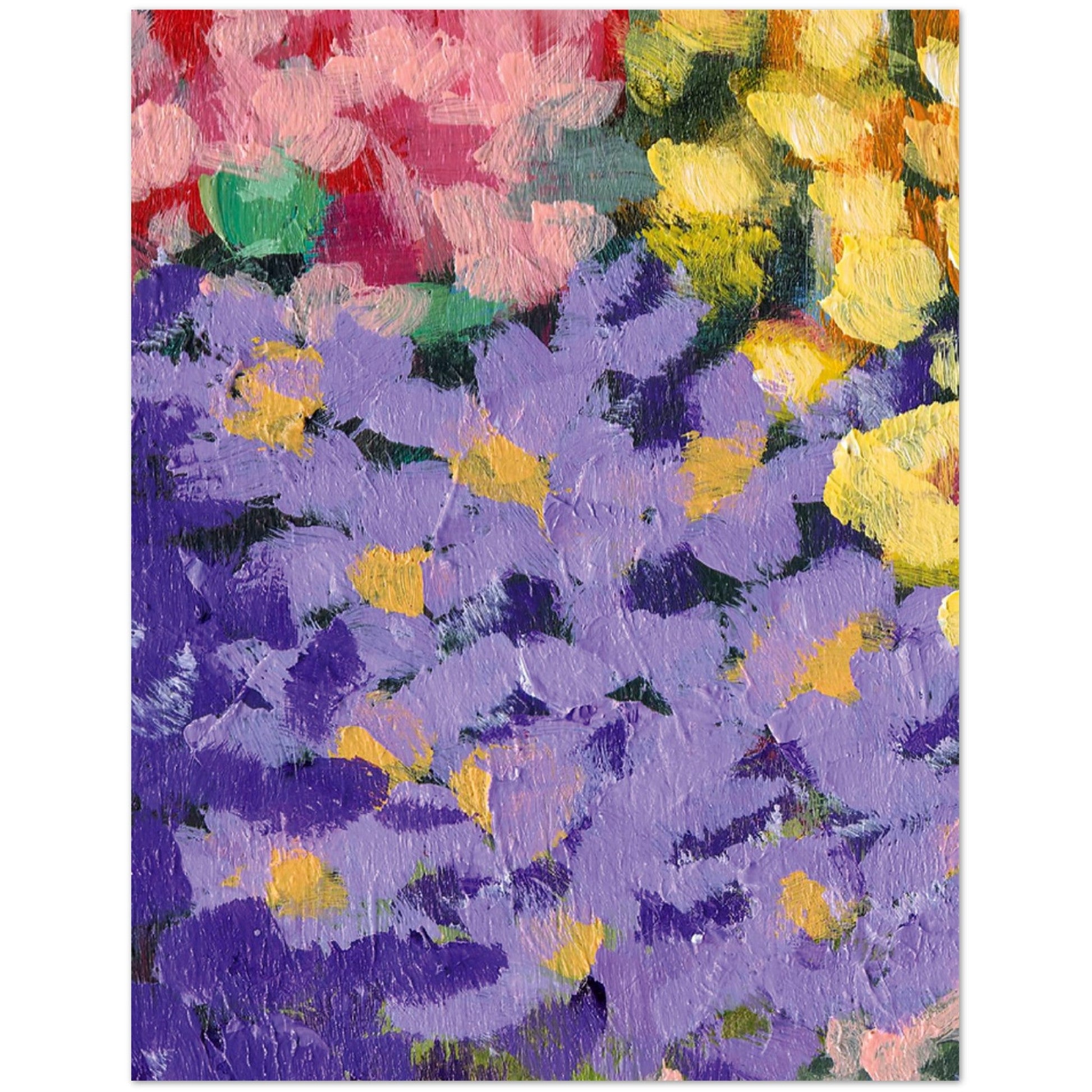 Floral Garden — Fine Art Note Cards with Purple Acrylic Print Abstract Detail, Blank Inside, Pack of 10 with Envelopes #NCNA-1383