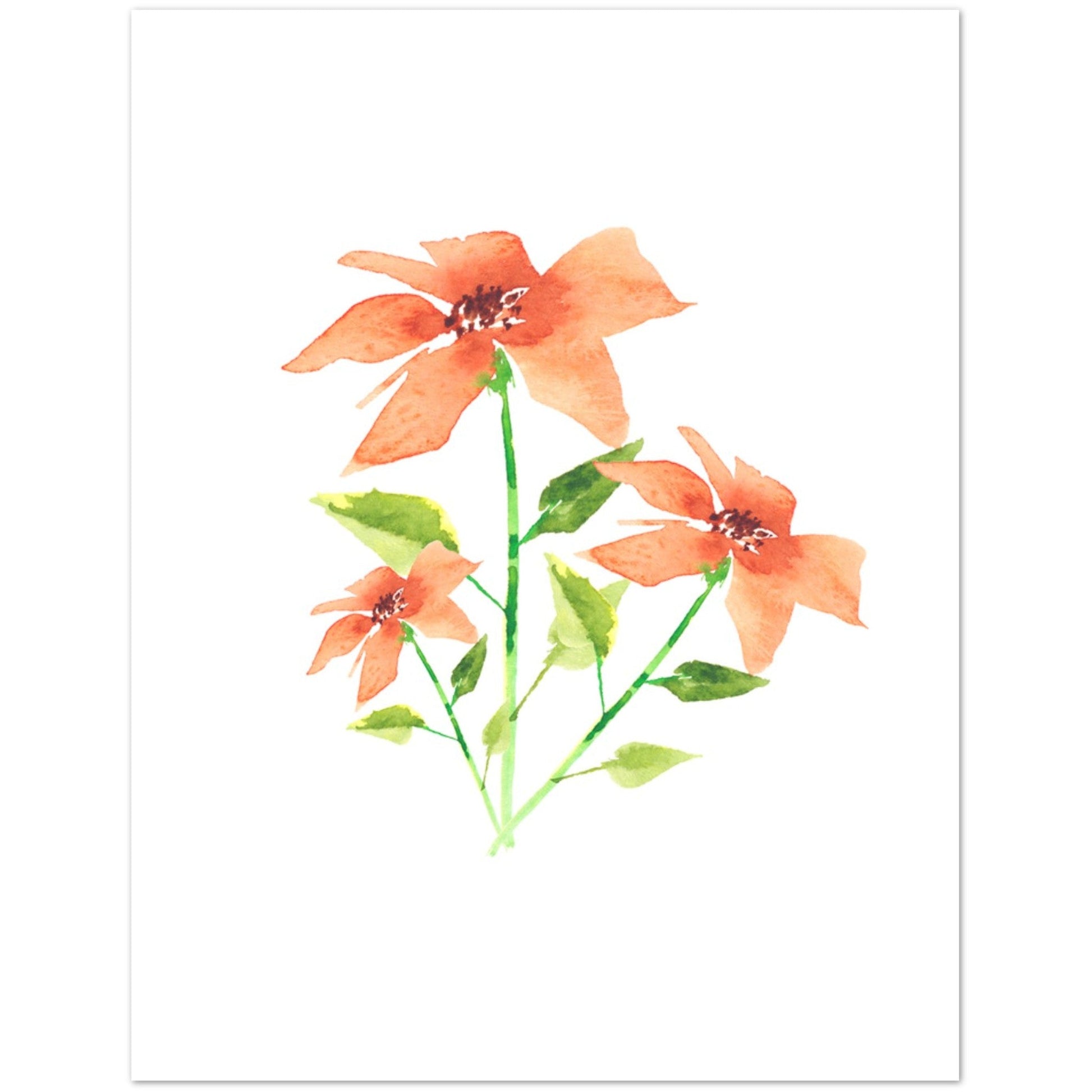Peach Bloom — Fine Art Watercolor Note Cards with Pale Orange Floral Bouquet Design, Blank Inside, Pack of 10 with Envelopes #NCNA-1380-2