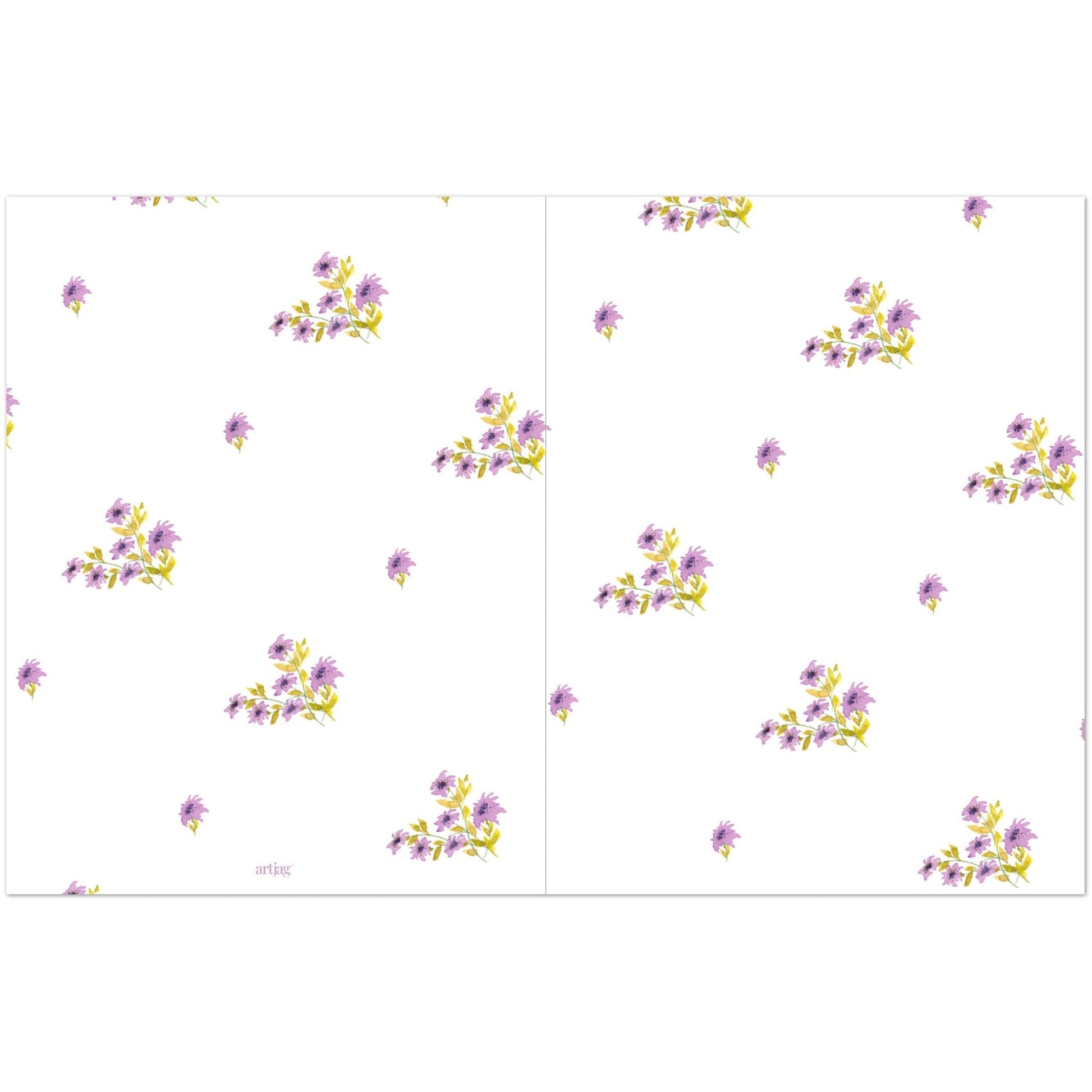Mauve Bloom — Fine Art Watercolor Note Cards with Medium Mauve Floral Pattern, Blank Inside, Pack of 10 with Envelopes #NCNA-1363