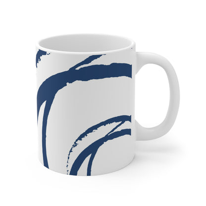 330 mL / 11oz Graphic Art Ceramic Mug | CACM-1291-112, Royal Blue, Right