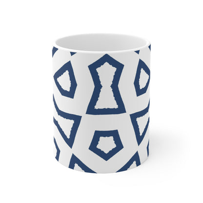 330 mL / 11oz Graphic Art Ceramic Mug | CACM-1291-392, Royal Blue, Front