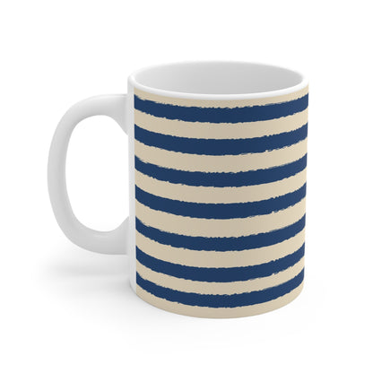 330 mL / 11oz Graphic Art Ceramic Mug | CACM-1295-231, Royal Blue, Left
