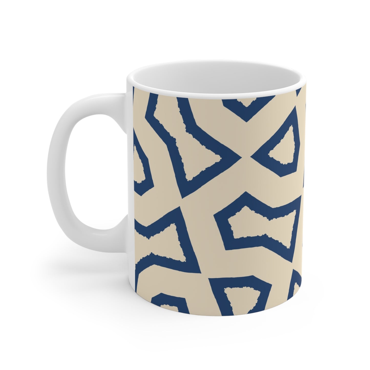 330 mL / 11oz Graphic Art Ceramic Mug | CACM-1295-392, Royal Blue, Left
