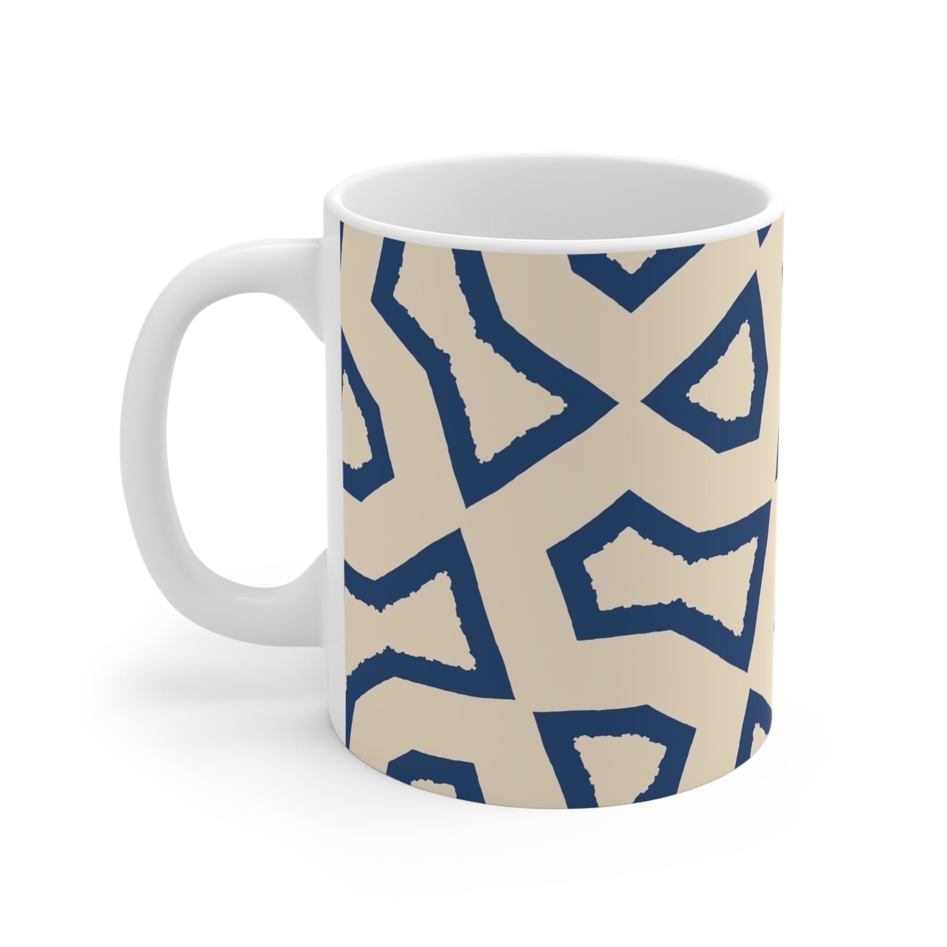 330 mL / 11oz Graphic Art Ceramic Mug | CACM-1295-392, Royal Blue, Left