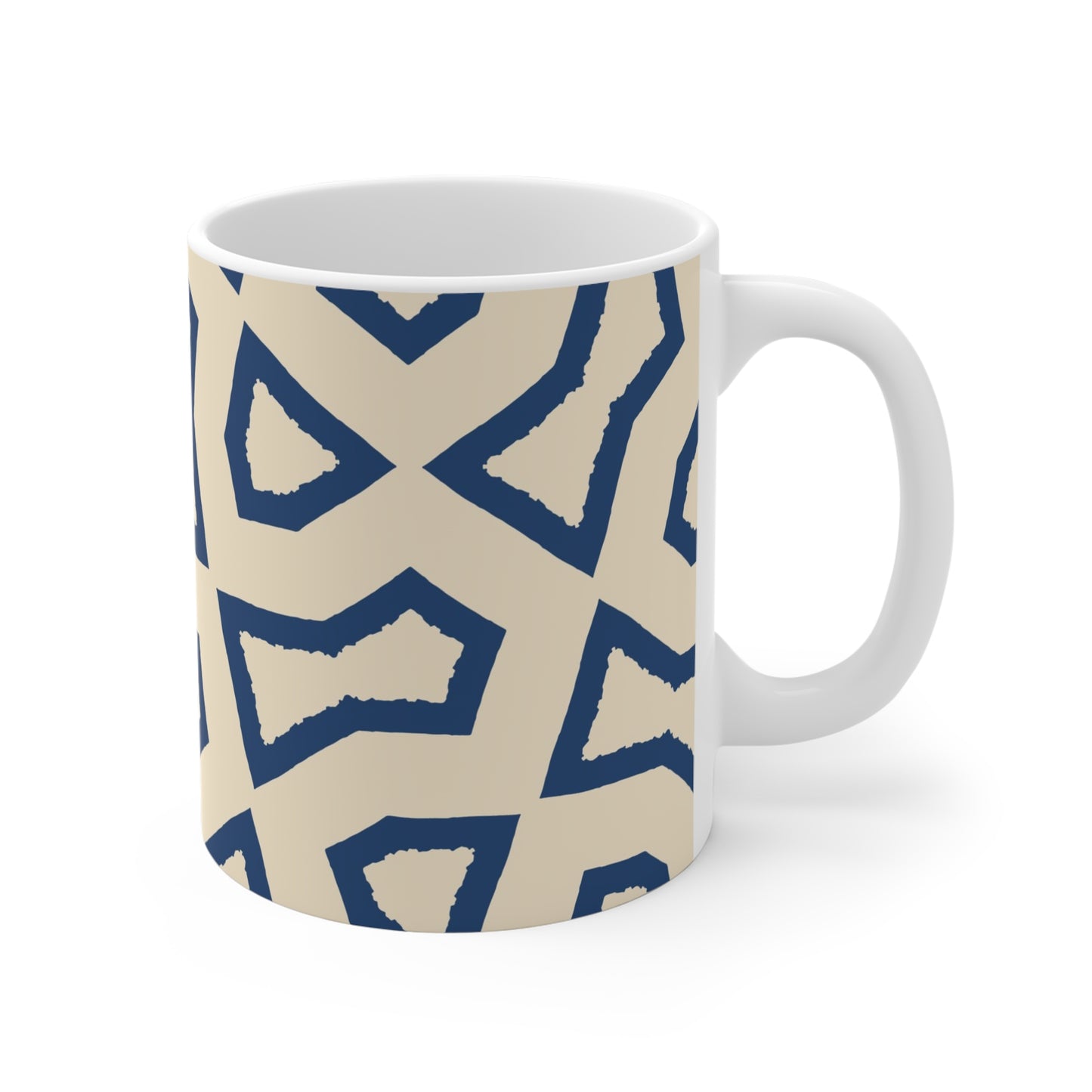 330 mL / 11oz Graphic Art Ceramic Mug | CACM-1295-392, Royal Blue, Right
