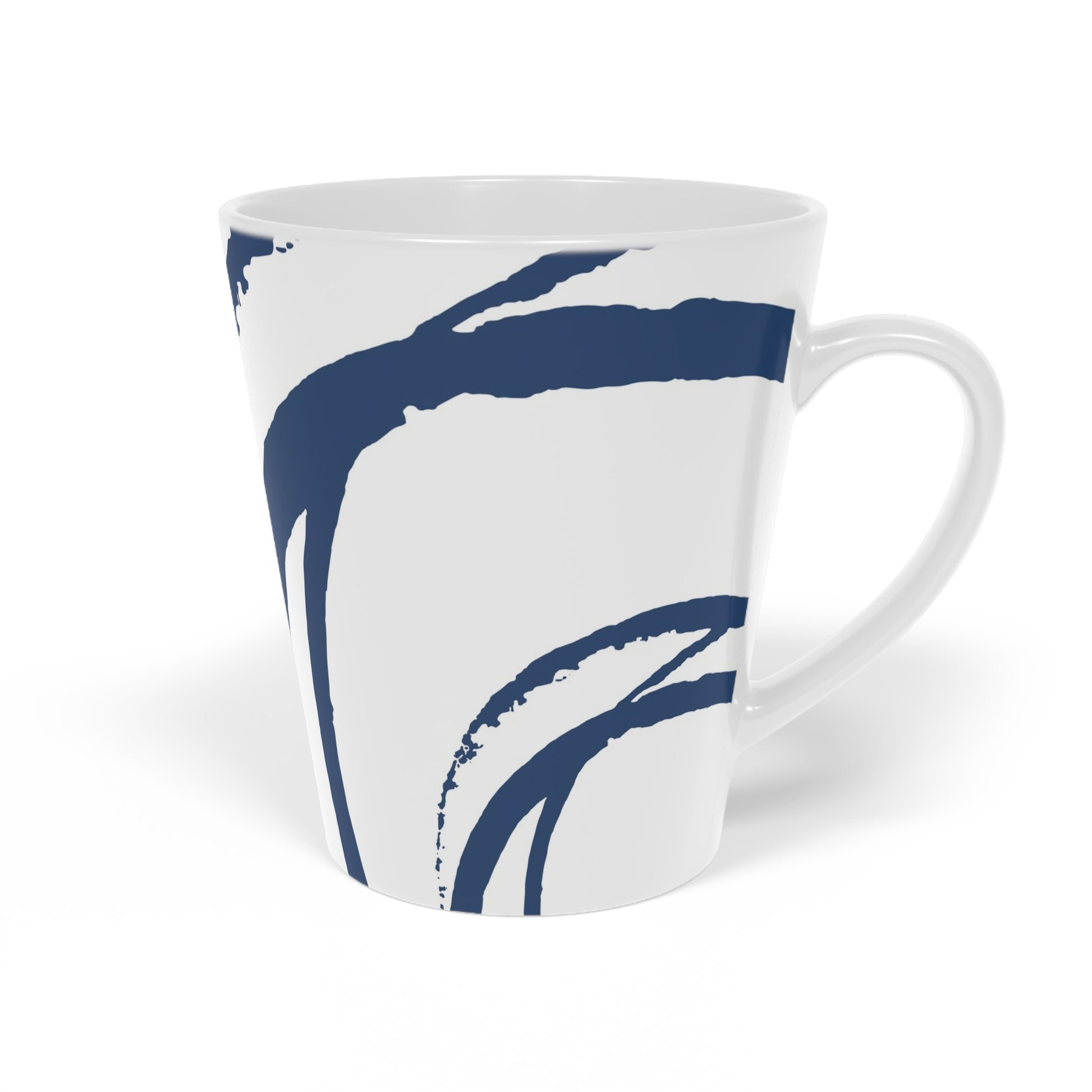 350 mL / 12oz Graphic Art Ceramic Mug | CALM-1291-112, Royal Blue, Left Side