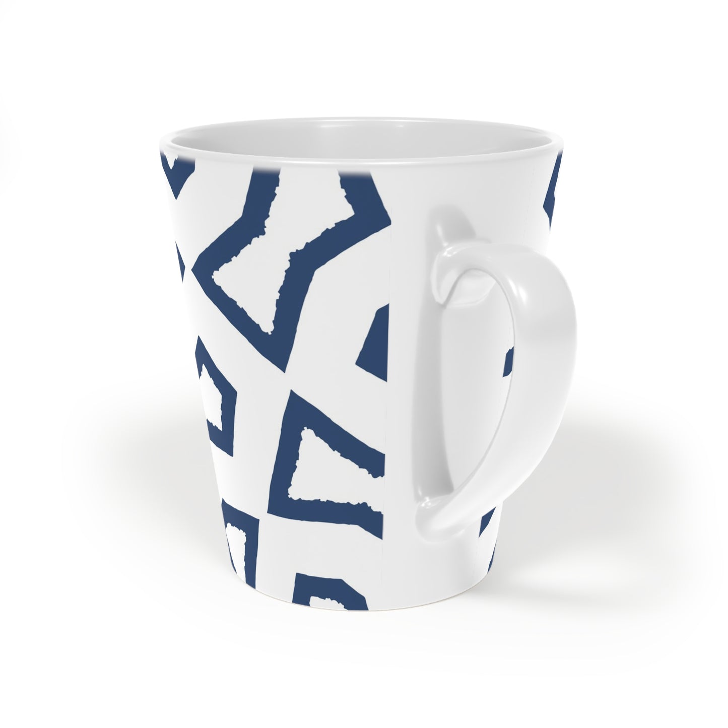 350 mL / 12oz Graphic Art Ceramic Mug | CALM-1291-392, Royal Blue, Back Left