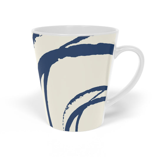 350 mL / 12oz Graphic Art Ceramic Mug | CALM-1293-112, Royal Blue, Left Side