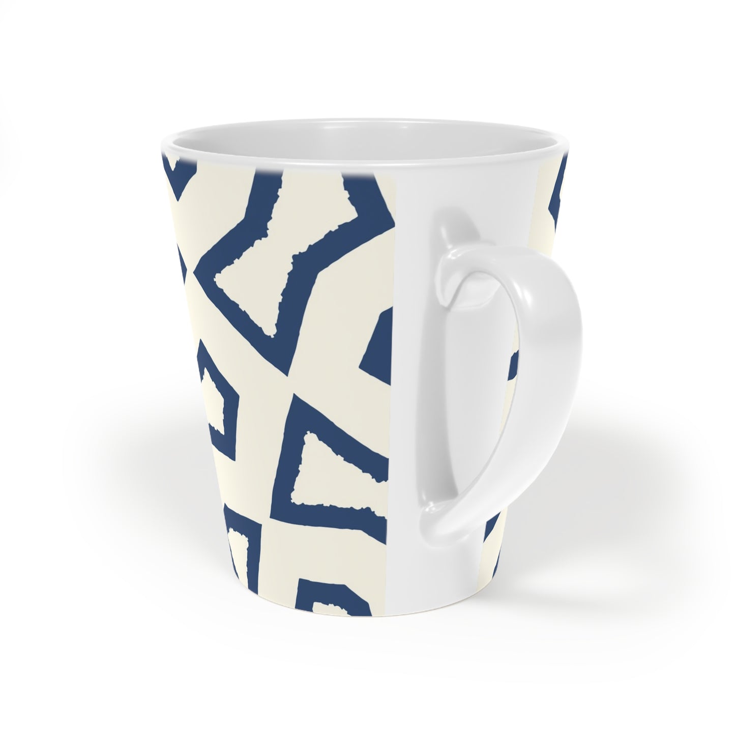 350 mL / 12oz Graphic Art Ceramic Mug | CALM-1293-392, Royal Blue, Back Left