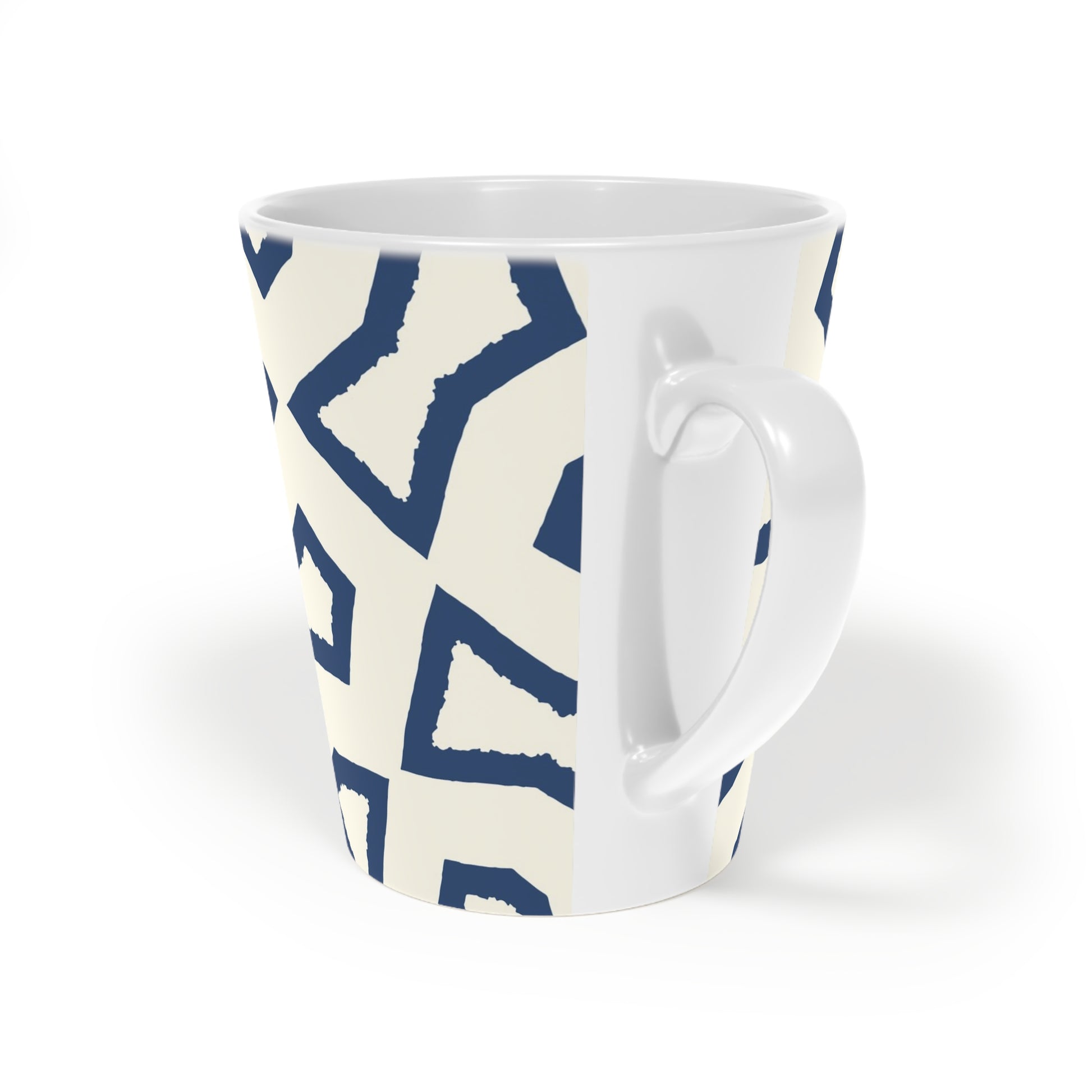 350 mL / 12oz Graphic Art Ceramic Mug | CALM-1293-392, Royal Blue, Back Left