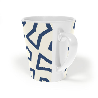 350 mL / 12oz Graphic Art Ceramic Mug | CALM-1293-392, Royal Blue, Back Left