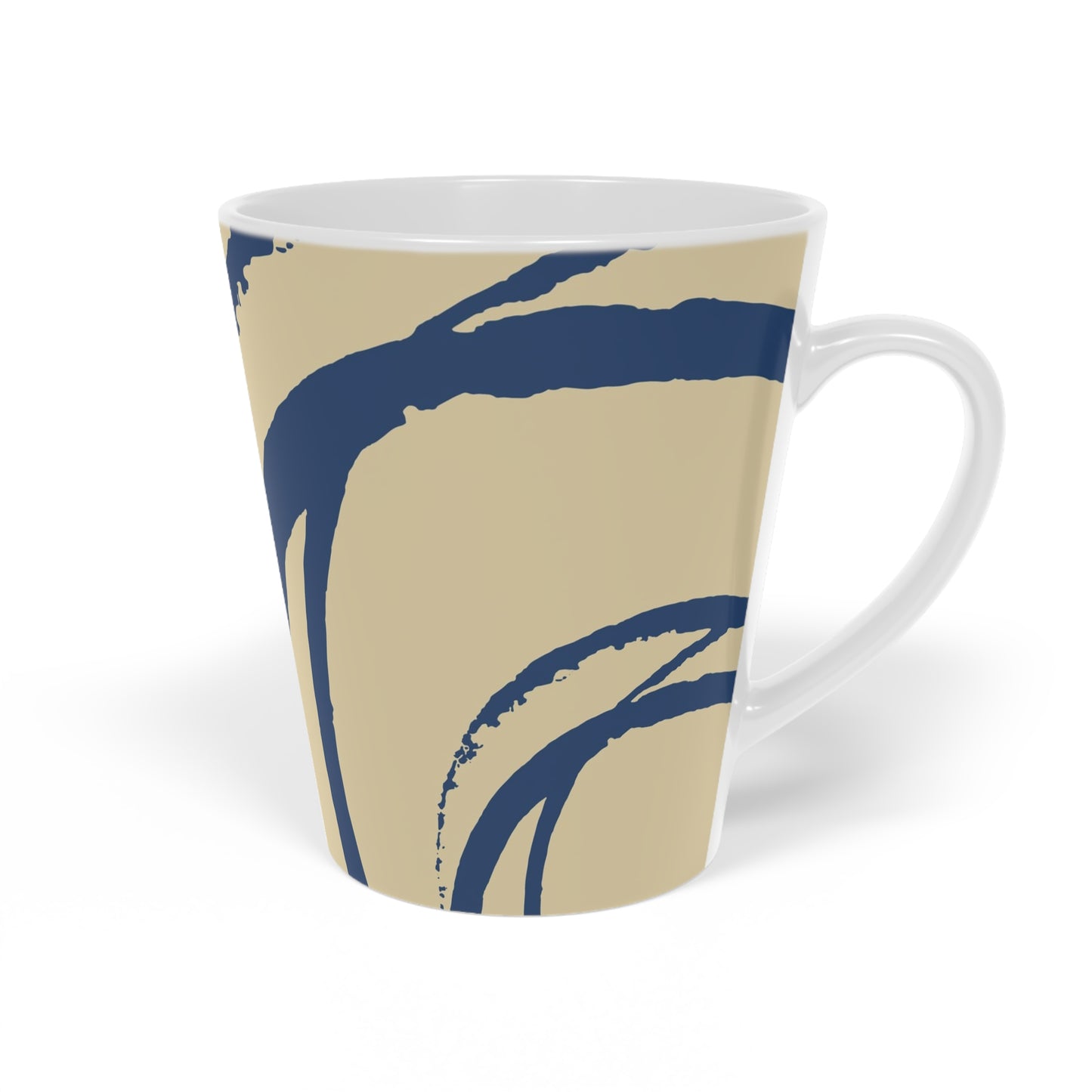350 mL / 12oz Graphic Art Ceramic Mug | CALM-1294-112, Royal Blue, Left Side