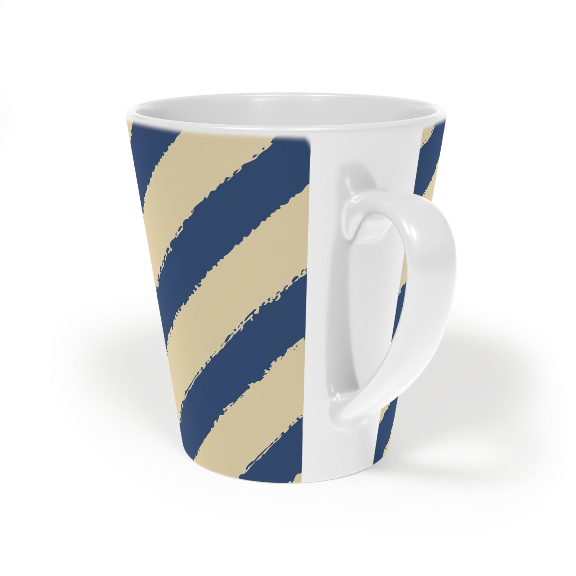 350 mL / 12oz Graphic Art Ceramic Mug | CALM-1294-151, Royal Blue, Back Left