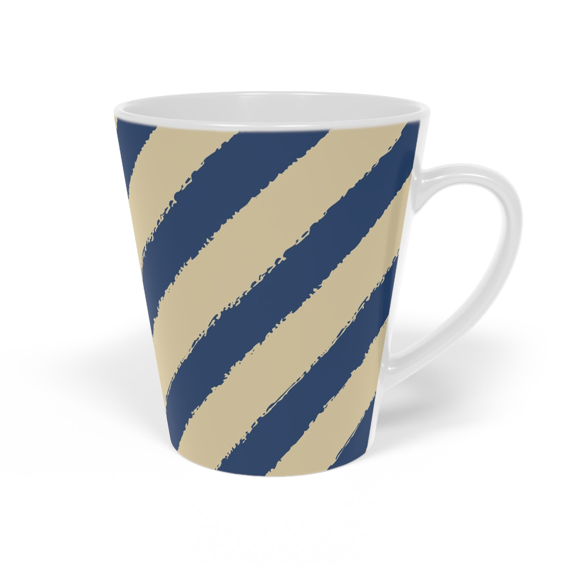350 mL / 12oz Graphic Art Ceramic Mug | CALM-1294-151, Royal Blue, Left Side