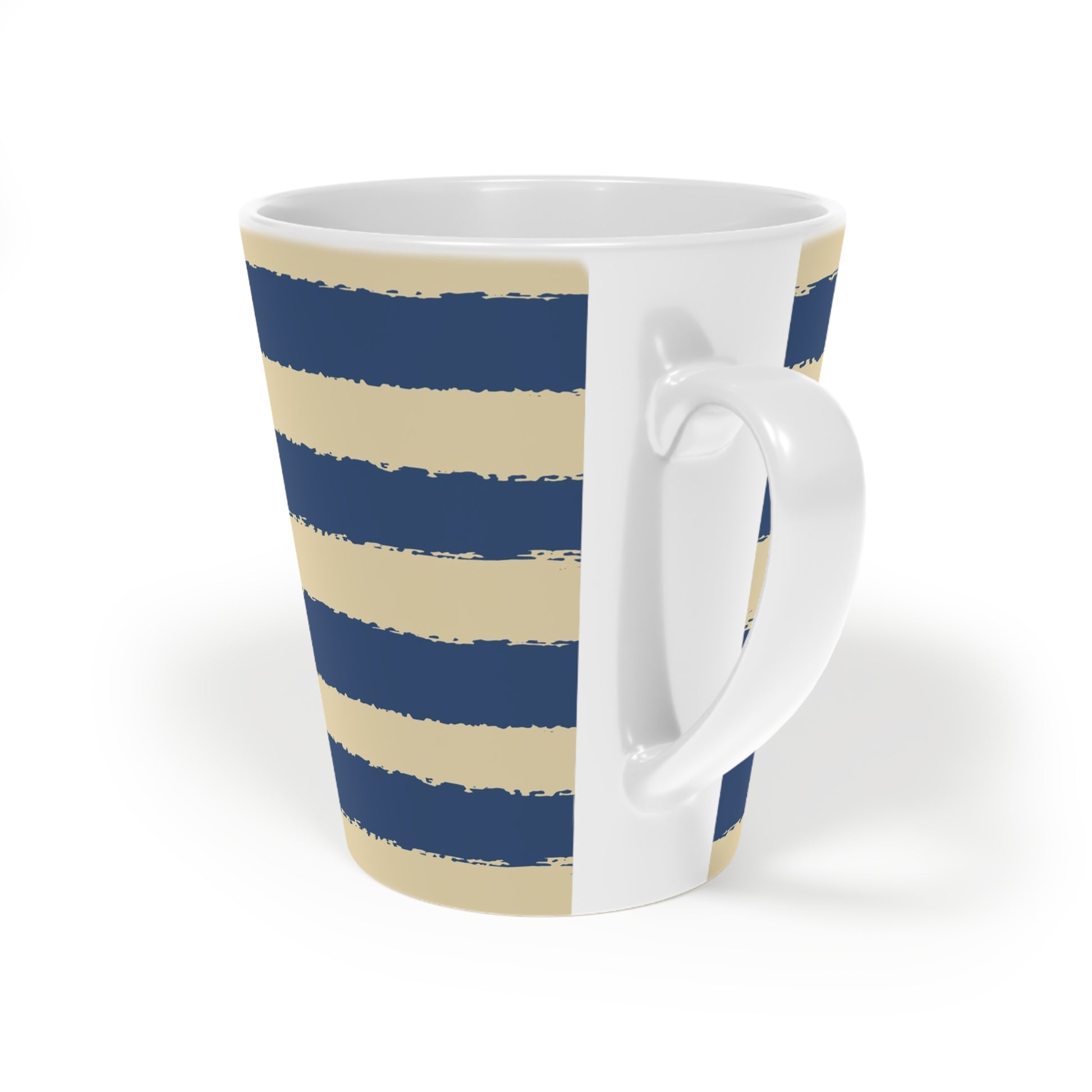 350 mL / 12oz Graphic Art Ceramic Mug | CALM-1294-221, Royal Blue, Back Left