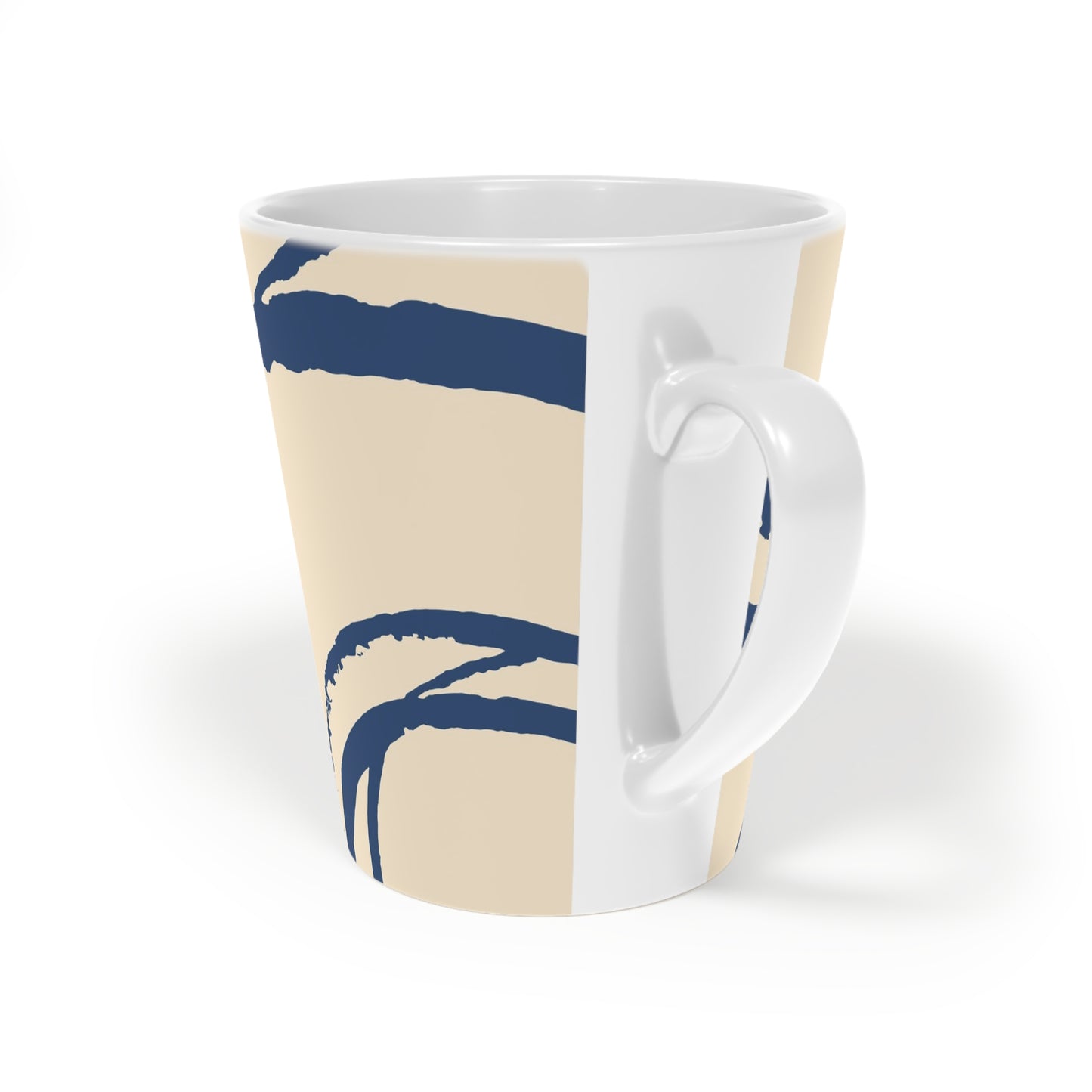 350 mL / 12oz Graphic Art Ceramic Mug | CALM-1295-112, Royal Blue, Back Left