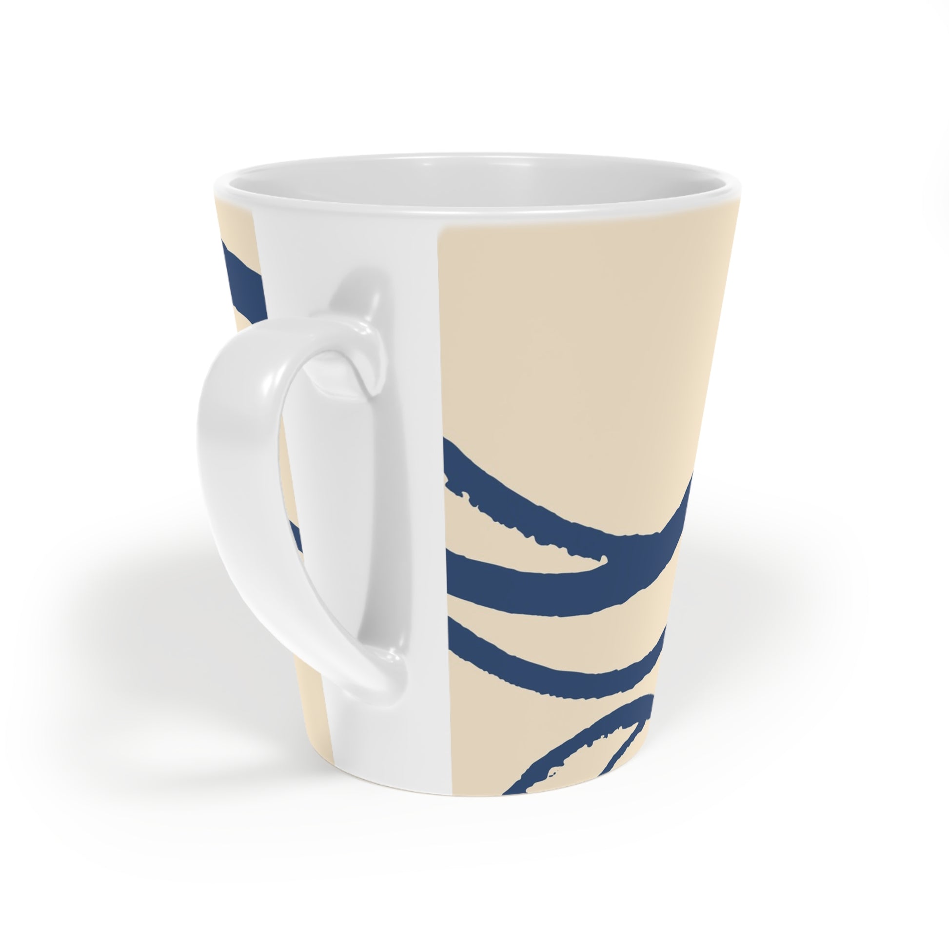 350 mL / 12oz Graphic Art Ceramic Mug | CALM-1295-112, Royal Blue, Back Right
