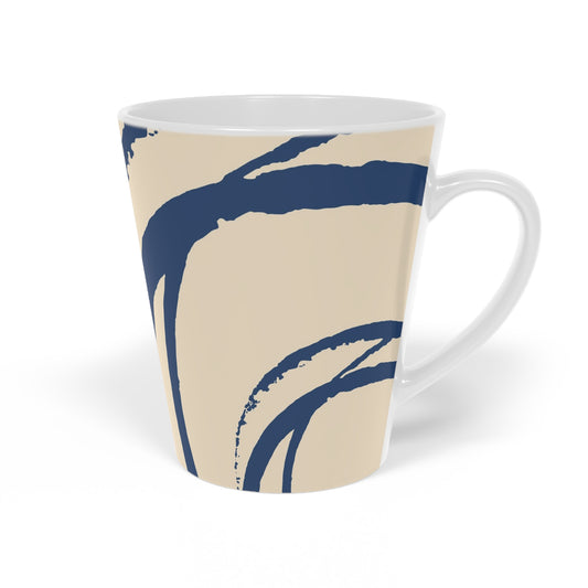 350 mL / 12oz Graphic Art Ceramic Mug | CALM-1295-112, Royal Blue, Left Side