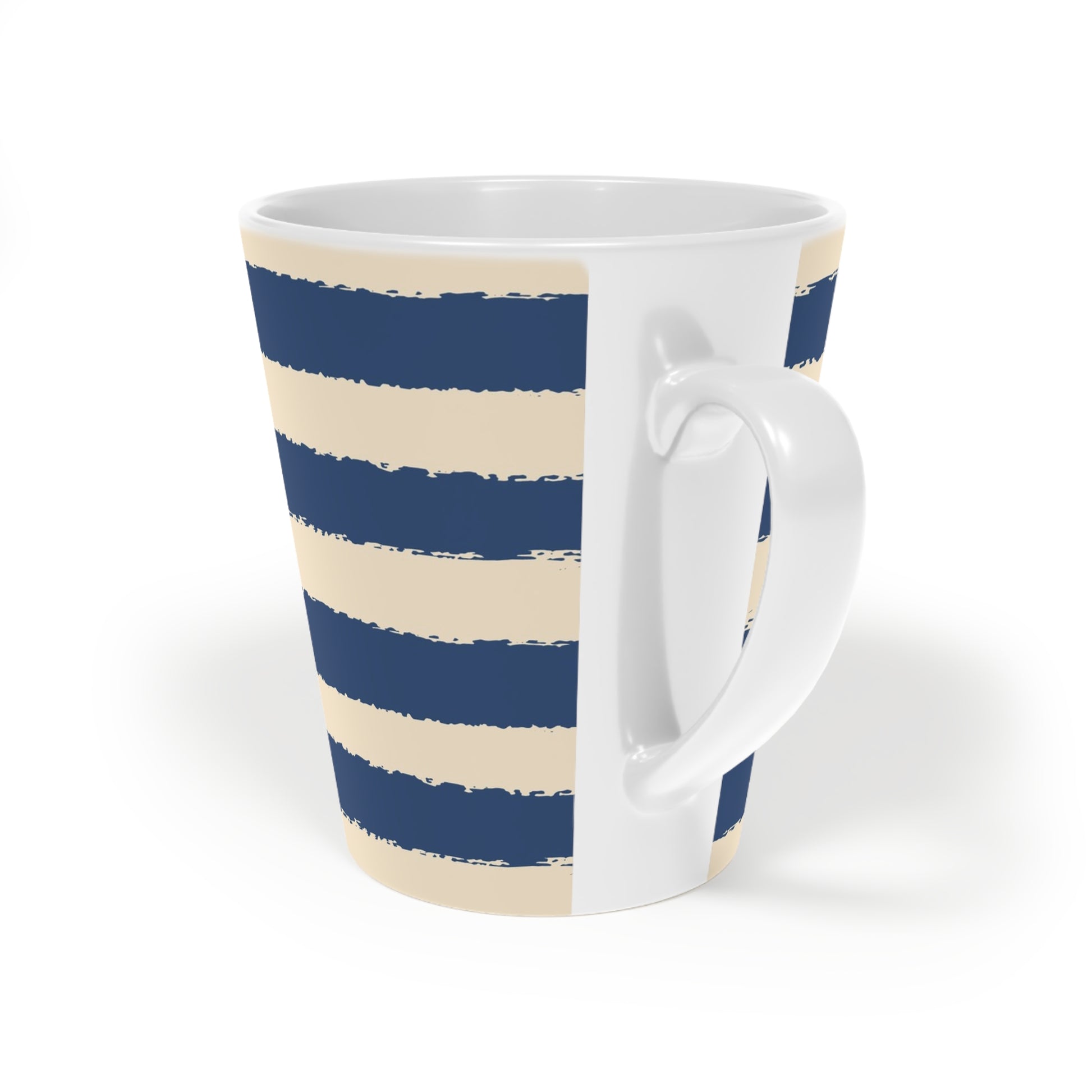 350 mL / 12oz Graphic Art Ceramic Mug | CALM-1295-221, Royal Blue, Back Left