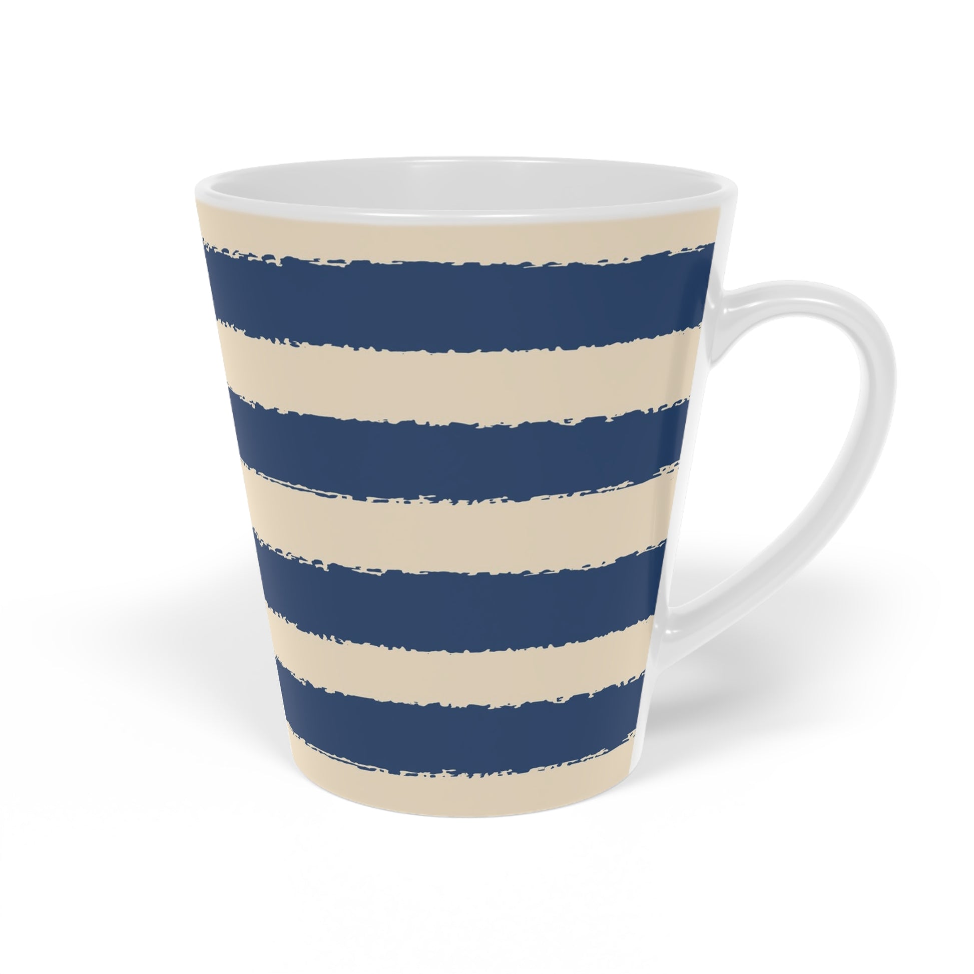 350 mL / 12oz Graphic Art Ceramic Mug | CALM-1295-221, Royal Blue, Left Side
