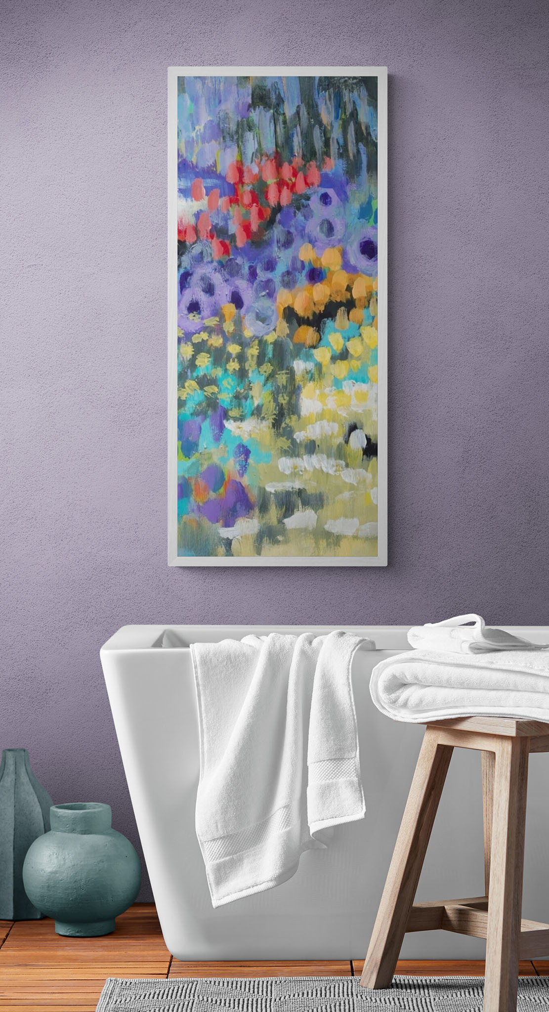 Wildflower Garden #2145-002 Fine Art Stretched Canvas Print - Vertical Centre Crop Layout, 1.5-Inch Gallery Wrap