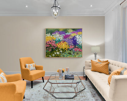 Floral Garden #1381 Fine Art Stretched Canvas Print - Horizontal Layout, 1.5-Inch Gallery Wrap