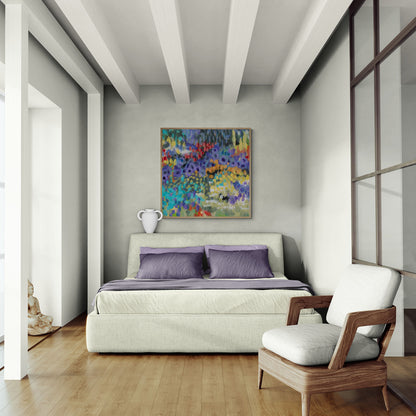 Wildflower Garden #2145 Fine Art Stretched Canvas Print - Square Layout, 1.5-Inch Gallery Wrap