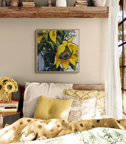 Sunflowers #1040-002 Fine Art Stretched Canvas Print - Square Layout, 1.5-Inch Gallery Wrap