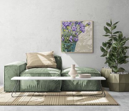 Mauve Carnations #1070 Fine Art Stretched Canvas Print - Square Layout, 1.5-Inch Gallery Wrap