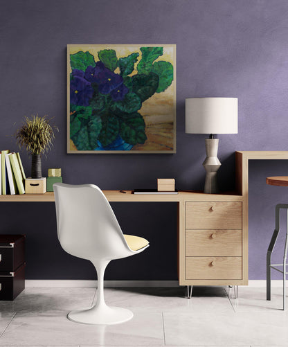 African Violets #1090 Fine Art Stretched Canvas Print - Square Layout, 1.5-Inch Gallery Wrap