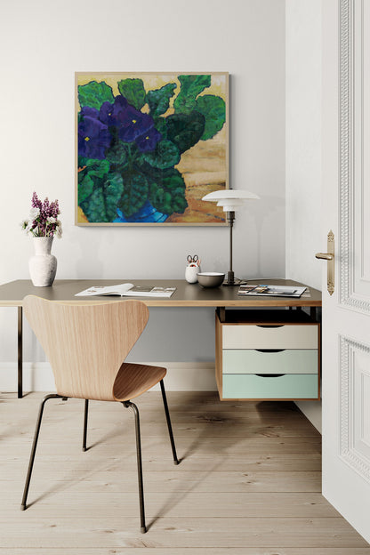 African Violets #1090 Fine Art Stretched Canvas Print - Square Layout, 1.5-Inch Gallery Wrap