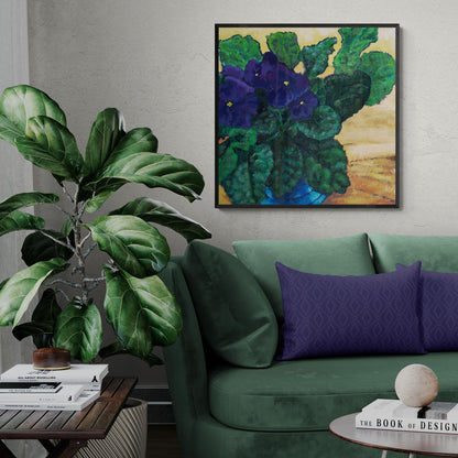 African Violets #1090 Fine Art Stretched Canvas Print - Square Layout, 1.5-Inch Gallery Wrap