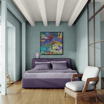 Wildflower Garden #2145 Fine Art Stretched Canvas Print - Square Layout, 1.5-Inch Gallery Wrap