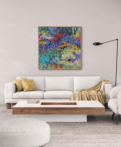 Wildflower Garden #2145 Fine Art Stretched Canvas Print - Square Layout, 1.5-Inch Gallery Wrap