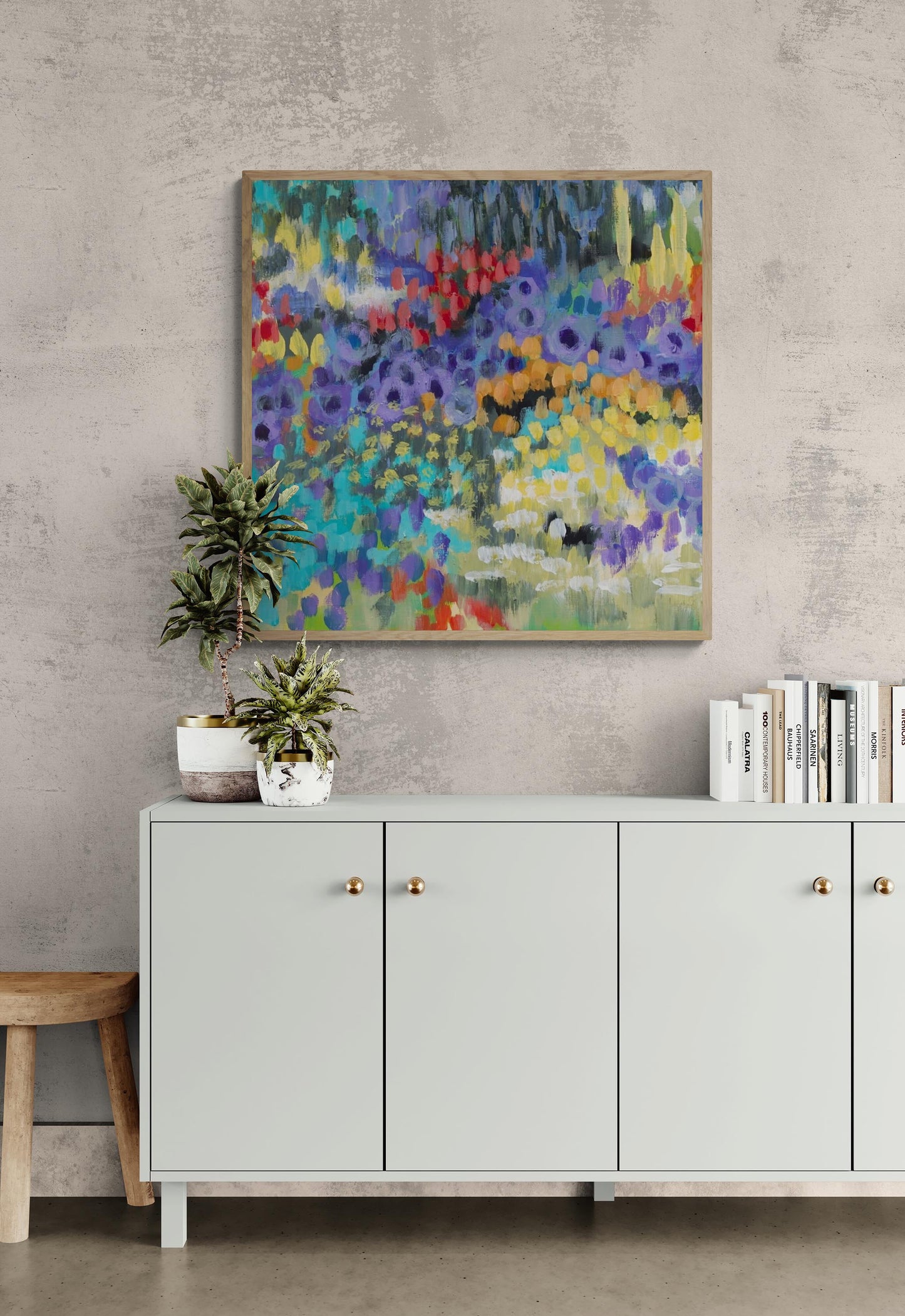 Wildflower Garden #2145 Fine Art Stretched Canvas Print - Square Layout, 1.5-Inch Gallery Wrap
