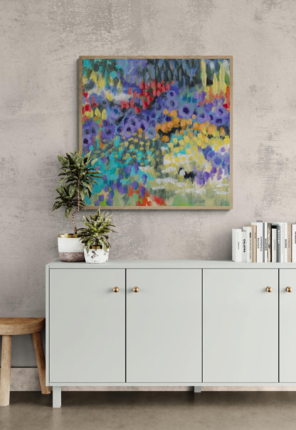 Wildflower Garden #2145 Fine Art Stretched Canvas Print - Square Layout, 1.5-Inch Gallery Wrap