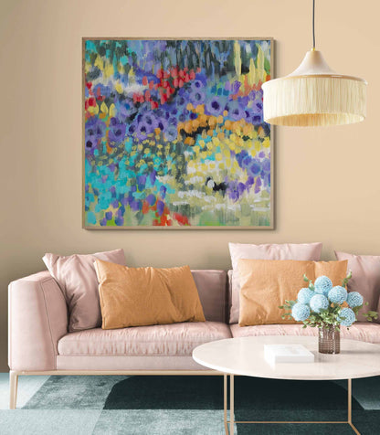 Wildflower Garden #2145 Fine Art Stretched Canvas Print - Square Layout, 1.5-Inch Gallery Wrap
