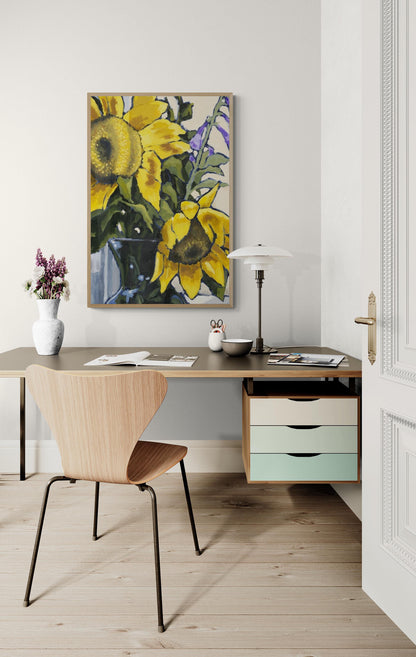 Sunflowers #1040-002 Fine Art Stretched Canvas Print - Tall Vertical Layout, 1.5-Inch Gallery Wrap