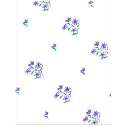 Purple Bloom — Fine Art Watercolor Note Cards with Medium Purple Floral Pattern, Blank Inside, Pack of 10 with Envelopes #NCNA-1353