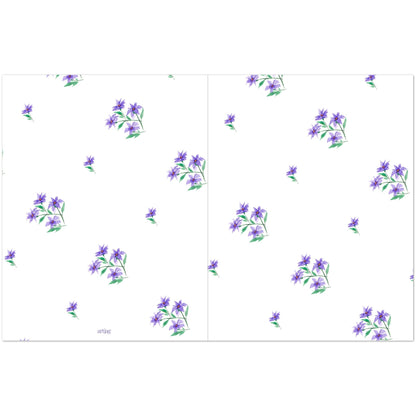 Purple Bloom — Fine Art Watercolor Note Cards with Medium Purple Floral Pattern, Blank Inside, Pack of 10 with Envelopes #NCNA-1353