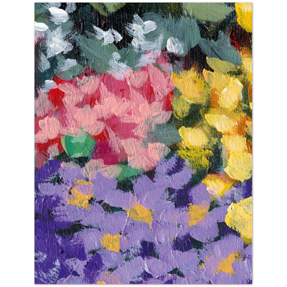 Floral Garden — Fine Art Note Cards with Purple and Pink Acrylic Print Abstract Detail, Blank Inside, Pack of 10 with Envelopes #NCNA-1385