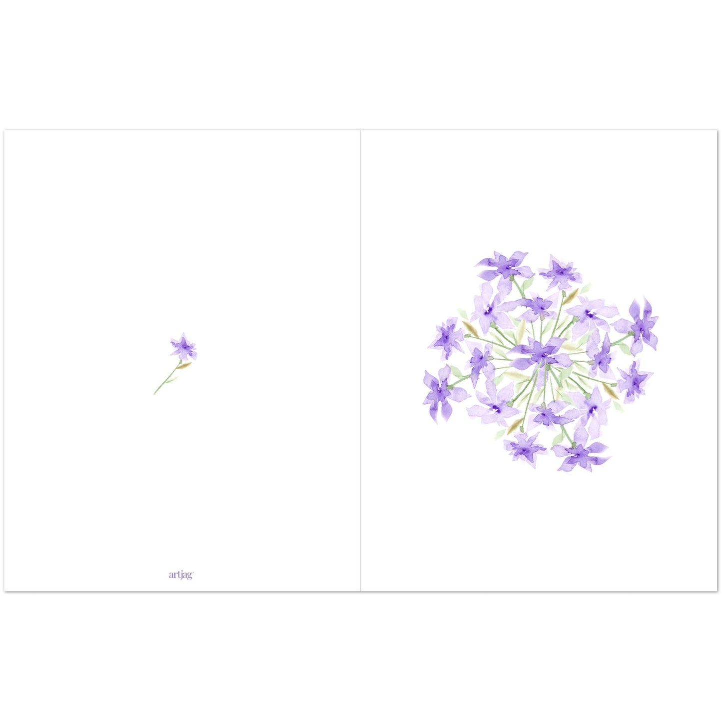 Soft Purple Bloom — Fine Art Watercolor Note Cards with Soft Purple Circular Mandala Design, Blank Inside, Pack of 10 with Envelopes #NCNA-1322