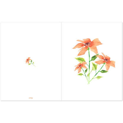 Peach Bloom — Fine Art Watercolor Note Cards with Pale Orange Floral Bouquet Design, Blank Inside, Pack of 10 with Envelopes #NCNA-1380-2