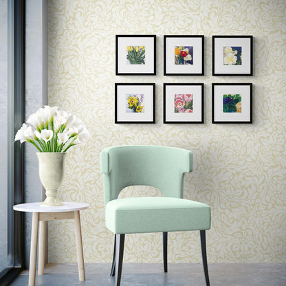 African Violets #1090 Framed Fine Art Print - African Violets Design, Square Layout with Faux Mat Board